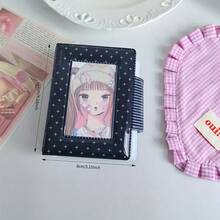 新款极简黑色十字设计时尚卡包，3英寸网格钱包，适用于小型卡片、照片卡和拍立得胶卷。 - 彩色 - 查看 9