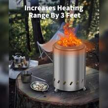 Smokeless Tabletop Fire Pit Stainless Steel Mini Firepit For Patio Camping Bonfire And Backyard Portable Outdoor Wood Or Pellet Fueled Fire Pit Stove Low Smoke Design 5.9 X 7.8 In - Sliver - View 6