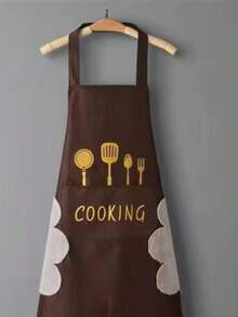 Waterproof Apron With Pockets, Unisex Kitchen Cooking Baking Apron, Fashion Home Waist Apron - Black - View 3