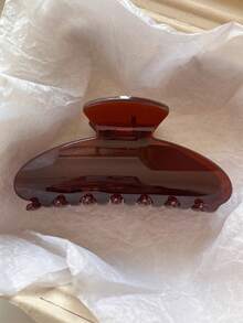 4个/1个 8.5厘米/3.35英寸 椭圆形 黑色、白色、棕色、红棕色 轻质塑料发夹，时尚百搭 高端优雅 简约纯色发爪，适合日常休闲、派对、通勤、海滩、度假、扎马尾、盘发、洗脸、化妆、服装配饰 女士发爪夹 优雅发饰 夏季 - 彩色 - 查看 8