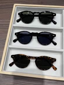 3副经典圆形镜框时尚眼镜，男女皆宜，适合日常佩戴，休闲复古风格，非常适合度假、外出、搭配服装、夏季海滩度假、户外活动和旅行礼物。 - 彩色 - 查看 4