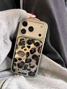 Luxury Foil Leopard Print Phone Case Compatible With IPhone 17 Pro Max, Fashionable Unique Protective Cover Compatible With IPhone 17/16/15/14/13 - Black - View 3