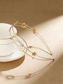 هذا الشريط الرأس الجديد من سبيكة النحاس، كهدية لعيد الأضحى، مزين بنجوم وأشكال هلال القمر المعدنية، مما يجعله هدية ممتازة للفتيات. - متعدد الألوان - مشاهدة 5