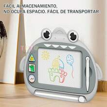 1 Pieza Pizarra MagnéTica De Dibujo Para NiñOs Con Sellos, Pizarra De Escritura Para Garabatear Para NiñOs, Juguete Educativo, Regalo Ideal Para CumpleañOs, Navidad Y Halloween Para NiñOs Y NiñAs, Juguetes De Arte Y Dibujo Para NiñOs, Juguetes Educativos Deportivos, Tableros De Pintura Y Garabatos Para NiñOs, Juguetes Educativos Y De Aprendizaje Para NiñOs Y NiñAs, Sellos MagnéTicos, Suministros Para Tableros De Escritura, Dibujo Para NiñOs, Regalos De CumpleañOs, Halloween, Navidad, Tablero De Dibujo, Tablero MagnéTico, Tableta De Escritura Reutilizable, Tablero De Pintura Y Escritura Para El Aprendizaje Temprano Para NiñOs Y NiñAs De 1 A 6 AñOs, Amigable Para Viajar, Regalo De CumpleañOs (Azul, Rosa, Gris) - Gris - Ver 3