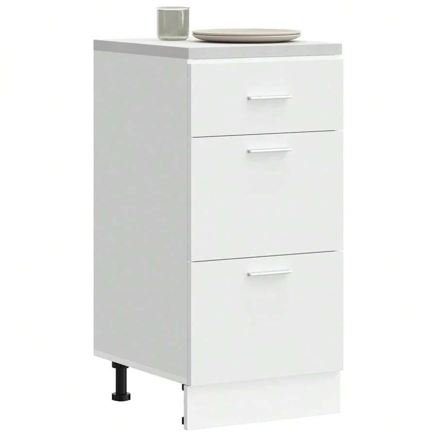 vidaXL Meuble bas "Lyon" Blanc 40 x 46 x 81,5 cm Bois d'ingénierie - Blanc - Voir 1