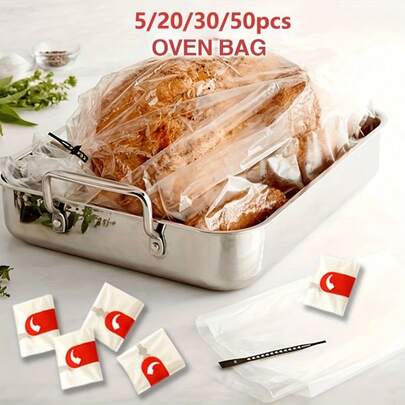 Roasted Chicken Bags For Oven, Heat-Resistant Slow-Cooked Roasted Turkey Bags, Used For Cooking In Oven, Microwave, Cooking Oven Bags, Meat Baking Bags, Meat Chicken Fish Vegetable Large Baking Bags, For Restaurant