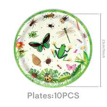 Insect Birthday Paper Plates Napkins Paper Cup Ladybug Dragonfly Disposable Tableware Garden Birthday Party Supplies Insect Theme - Multicolor - View 5