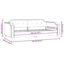 vidaXL Lit de repos sans matelas noir 90x200 cm tissu - Schwarz - Übersicht 8