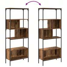 vidaXL Bibliothèque Bois Ancien 76 x 33 x 188,5 cm Bois d'ingénierie - Tabac - Voir 9