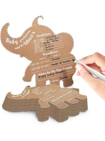 Set de 18/50/100 piezas Tarjetas de bendición para revelación de género, tarjetas de predicción para juegos de baby shower, tarjetas de consejo para libro de visitas de baby shower, suministros para favores de fiesta