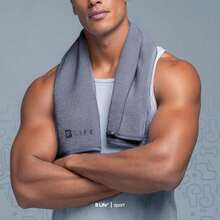 B Life Kit 5 Toallas de Microfibra Deportivas | Súper Absorbentes y de Secado Rápido | Color Negro/Gris | Fácil de Transportar | para Gym y Natación. - Negro/Gris - Ver 6