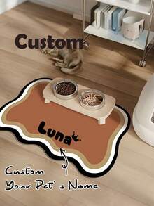 Customizable Pet Feeding Mat (1-Pack) - Rapidly Absorbent With Personalized Name Customization. Suitable For Both Cats And Dogs, Featuring A Non-Slip Rubber Base And A Minimalist Design Style. An Excellent Gift For Pet Owners. - Multicolor - View 8