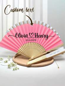 Personalized Folding Fan, Bridesmaid Gift, Wedding Fan, Guest Fan, Baby Shower Gift, Birthday Gift, Commemorative Gift - Multicolor - View 8