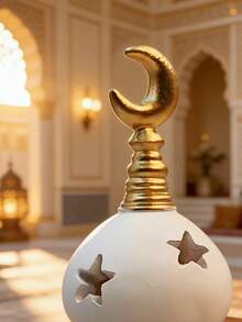 1件中东风格装饰品，斋月装饰品，斋月新月蜡烛台及香薰机，斋月伊斯兰节日派对，家居房间餐桌装饰 - 开斋节春季装饰礼物，节日礼物（不含蜡烛） - 多色 - 查看 4
