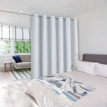 Patio Door Curtain Sound Blocking, Bedroom Privacy Room Divider Curtain Screen Partitions, Thermal Insulated Blackout Closet Sliding Door Curtain (1 Panel, 8.3ft Wide By 7ft Long, Gray) - 雲灰色 - 查看 10