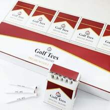 Premium Bamboo Golf Tees | 83mm (3.25") Wooden Tees | Golf Gifts For Men | Vintage-Style Tee Case Golf Accessories For Men | Funny Golf Accessory For Golfers,39351700 - White - View 1