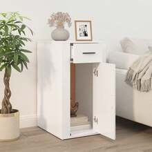 vidaXL Armadio da ufficio Blanc Brillante 40x49x75 cm Legno d'ingénierie - Bianco - Visualizzare 3