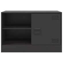 vidaXL Mueble TV negro 67x39x44 cm acier - Negro - Ver 6