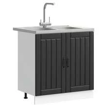 vidaXL Armario de cocina con almacenamiento Lucca Noir 80 x 46 x 81,5 cm - Negro - Ver 4