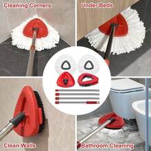 O-Cedar EasyWring Replaceable Mop Head Set - Washable & Durable, 5 Heads & 2 Handles, Ideal For Home & Office Floors - 2個拖把頭,1個底座,1個刷子和1個手柄 - 查看 3