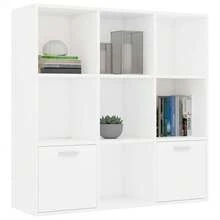 vidaXL Biblioteca blanca 98x30x98 cm madera de ingeniería - Blanco - Ver 3
