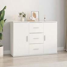 Sideboard White 91x29.5x65 Cm Engineered Wood - White - View 8