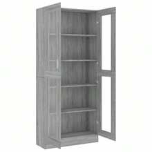 vidaXL Armadio da vetrina Sonoma grigio 82,5x30,5x185 cm Legno ingénierie - Grigio - Visualizzare 5