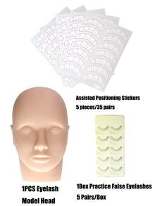 1个睫毛嫁接训练模型 - 睫毛嫁接练习模型 - 美容按摩练习头模型 - 睫毛嫁接套装 - 睫毛嫁接用品 - 眉毛纹绣模型 - 柔软硅胶材质 - 睫毛嫁接工具 - 适合初学者在家练习 - 彩色 - 查看 12