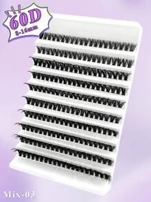 200pcs Curled & Voluminous False Eyelashes, 60D Mixed Length, Soft & Natural Mink-Like Lashes, Suitable For All Makeup Styles - CC - View 4