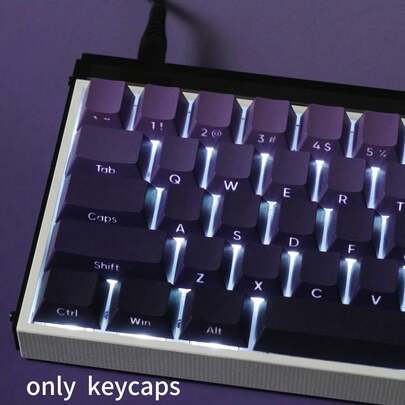 133 Keys Gradient Purple Side-Printed Keycaps Set, PBT Doubleshot Keycaps, OEM Profile, High Quality, Compatible With MX Switches, Fit For 60/65/75/87/98/104/108 Keys Mechanical Keyboards