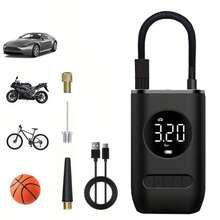 150PSI Cordless Tire Inflator Air Compressor, USB Rechargeable Portable Electric Air Pump With Lithium Battery, Suitable For Car, Bicycle, Sports Equipment - Wireless Handheld - Multicolor - View 10