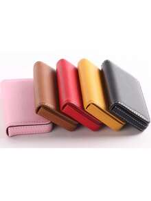 1pc RFID Blocking Wallet, Ultra-Thin PU Leather Business Credit Card Holder And ID Case, Unisex, Minimalist RFID Anti-Theft Card Holder, Keeps Business Cards Clean - Multicolor - View 5