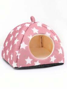 1 chiếc giường ngủ cho chuột hamster, thỏ, họa tiết ngôi sao màu hồng, chỗ trú ẩn ấm cúng cho thú cưng nhỏ, có thể giặt được, phù hợp cho chuột hamster, chồn và thỏ. - Màu Hồng baby - Xem 8