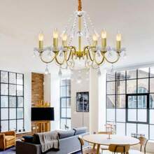 CYPNLámpara de techo moderna Lámparas de cristal de 6 luces Adecuada para decoración de techo interior en sala de estar Dormitorio Cocina Comedor DoradoFashion - 219773704 - Ver 6