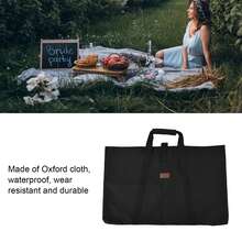 Foldable Storage Bag Made Of Waterproof Oxford Cloth With Sponge Padding. Black Multifunctional Carrying Bag For Outdoor Picnics And Travel. - Hitam - View 2