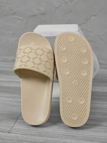 Dép nhựa đế cao su đàn hồi thời trang mới dành cho nữ, thoải mái mềm mại đa năng nhẹ bền đi lại trong nhà dép đi trong nhà chống sốc - Màu be - Xem 12