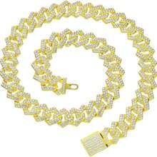 1pc Hip Hop Cuban Link Pet Dog Necklace, 14mm Diamond Shape, Rhinestone Inlaid, Small/Medium/Large Sizes, Zinc Alloy Material Durable & Fashionable, Suitable For Daily Wear Or Holiday Gift - Multicolor - View 6