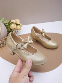 秋冬新款冰雪梦幻渐变低跟圆头公主鞋，舒适芭蕾平底鞋，适合宴会及各种场合，百搭必备单品 - 香檳色 - 查看 3