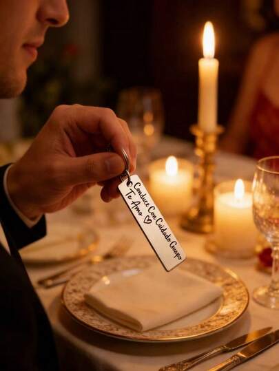 1 pieza Llavero/Decoración con el tema "Te amo", ¡Este llavero con el tema de conducción segura! Grabado "Te amo" Confesión sincera + Recordatorio de viaje , Doble significado, Calidad de metal pulido duradero + Diseño de grabado vertical que se ve genial, Anilla práctica para uso diario. Adecuado para el Día de San Valentín, Día del Padre, Cumpleaños, Fiesta, Transporte, una excelente opción de regalo para chinos en el extranjero, estudiantes internacionales, existencias limitadas, ¡no te lo pierdas!