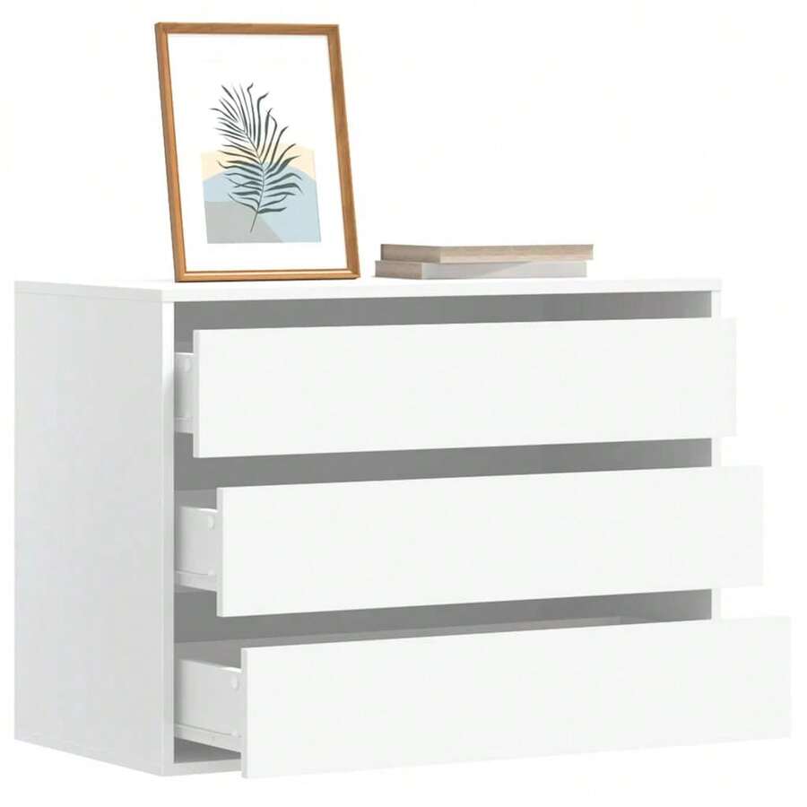vidaXL Cômoda de ângulo branco 80x41x58 cm bois d'ingénierie - Branco - Ver 1