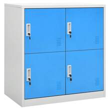 vidaXL Armoires à casiers 2 pcs Gris clair et bleu 90x45x92,5 cm Acier - Bleu azur - Voir 2