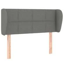vidaXL Tête de lit con oreilles Gris foncé 103x23x78/88 cm tessuto - Grigio - Visualizzare 2