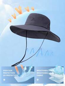 CAMEL CROWN Wide Brim Bucket Hat, Summer UV Protection Sun Hat, Denim Hat, Hiking Cap - Dark Gray - View 3