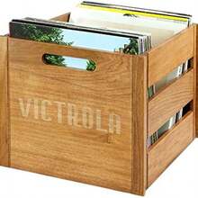 Victrola Caja de Madera para Discos de Vinilo, Rstico, Marrn, 14x13.25x11.75 Pulgadas, 5 Libras - roble - Ver 5