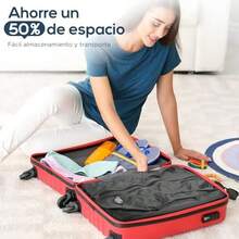 2PCS Bolsa de Compresion Viaje con 17L y 16 L,Airless Bag Reutilizable,Bolsas Empacar al Vacio Impermeable IPX8,Bolsas de Vacio para Ropa Viajes,para Maletas de Viaje y Mochila(Bomba Elctrica) - gris+sin ventana - Ver 6