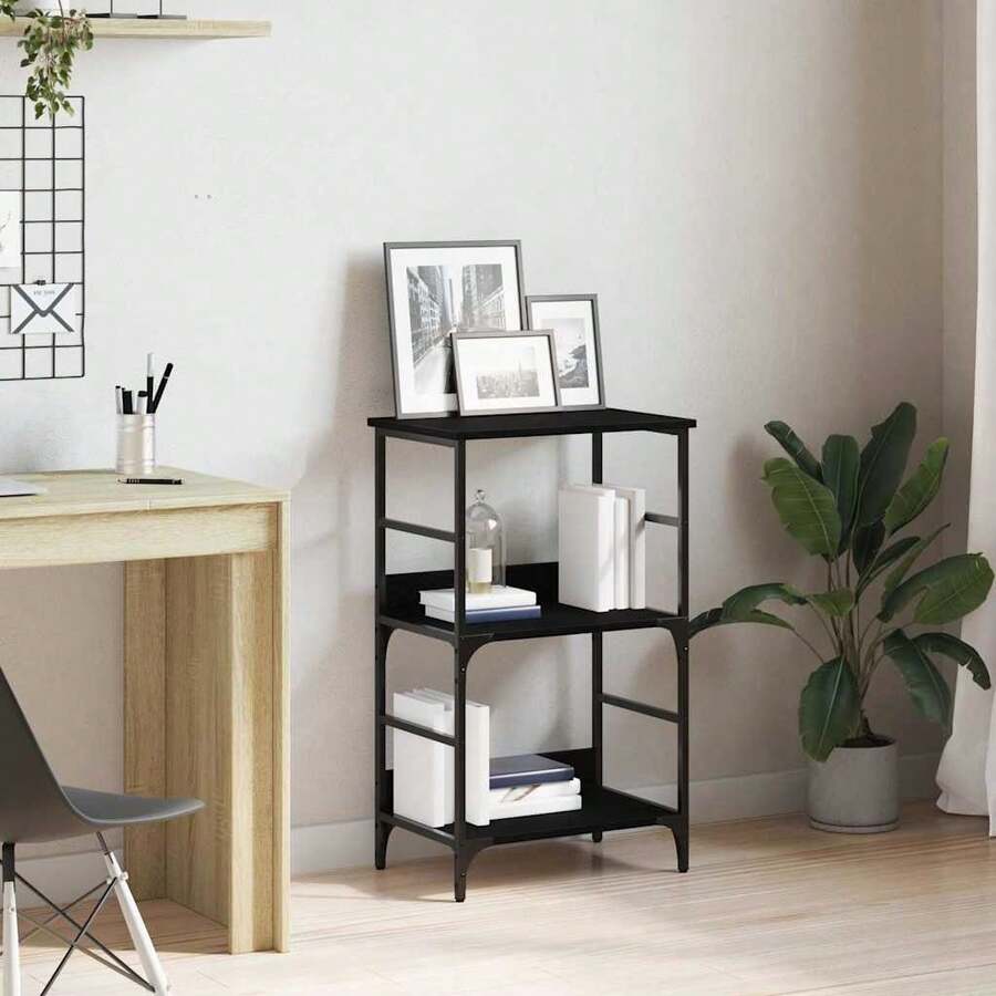 vidaXL Étagère Chêne negro 50 x 33 x 82 cm Madera de ingeniería - Negro - Ver 1