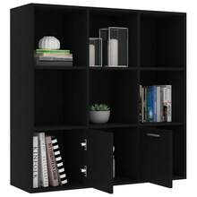 vidaXL Bibliothèque Noir 98x30x98 cm Legno d'ingegneria - nero - Visualizzare 6