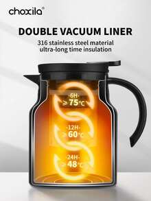 choxila 1pc Coffee Pot, Coffee Pot, Stainless Steel Inner Liner Flask, Arabian Coffee Flask, Cold Preservation Water Bottle, Eid Al-Fitr Festival Supplies - Coffee Pot - View 5