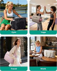 ¡RecomendadoBAGSMART - Bolsa de mano para mujer, con múltiples bolsillos, bolsa de trabajo acolchada para viajes, gimnasio¡Top de Temporada - Negro - - Ver 10