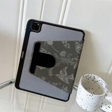 1 件装深绿色植物鸟类图案保护套 - 复古优雅风格爱好者和追求精致设计人士的理想之选，带笔槽的翻盖式平板电脑保护套，兼容 iPad 10.9/10.2/Air 第五代/Pro 11/10代/9.7/Air 2/iPad（第七代）/iPad（第八代）/iPad Air 4/5/iPad Pro 11 - 黑色 - 查看 3